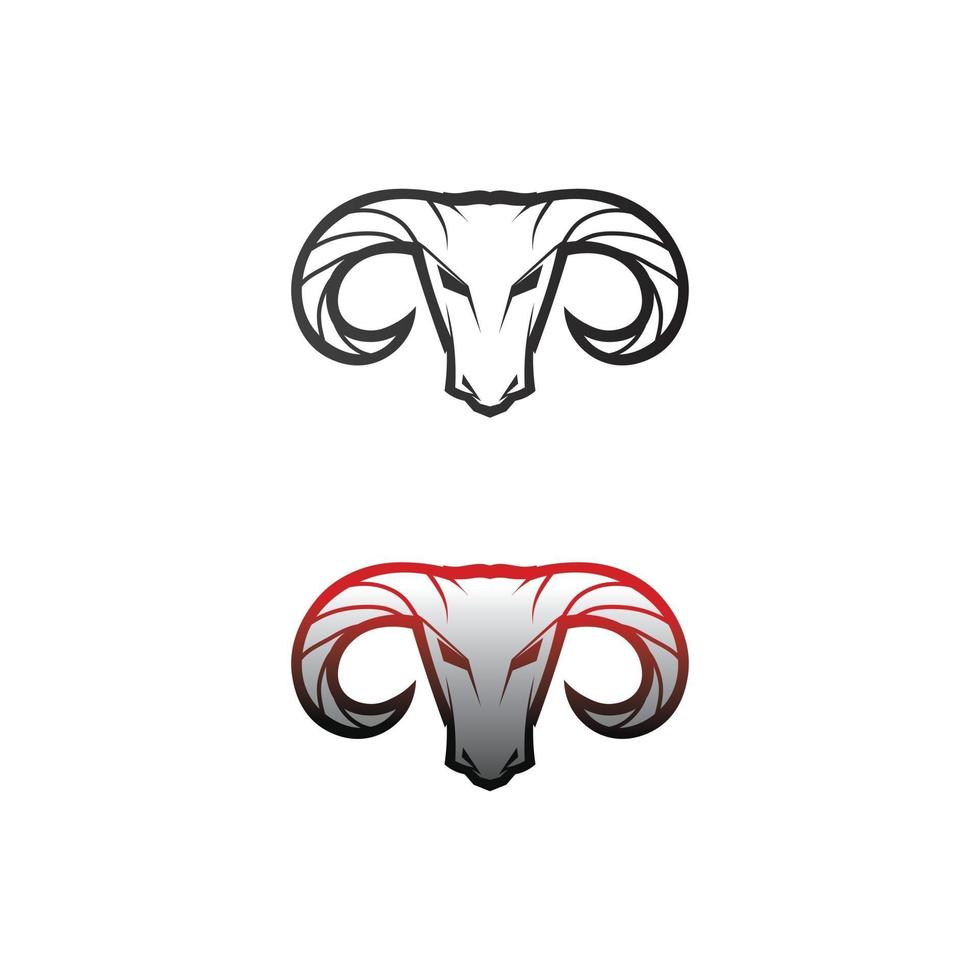 App de ícones de modelos de símbolos e logotipo de vaca com cabeça de chifre de touro vetor