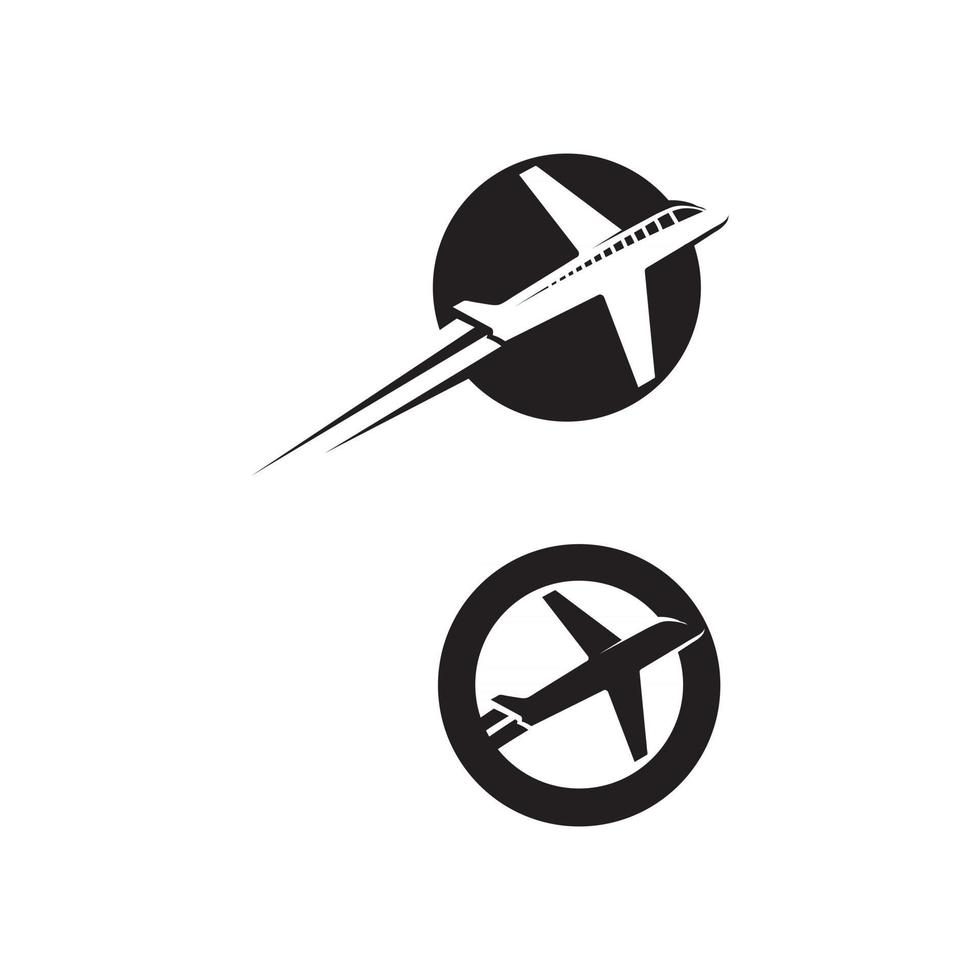 transporte de design de logotipo e vetor de avião