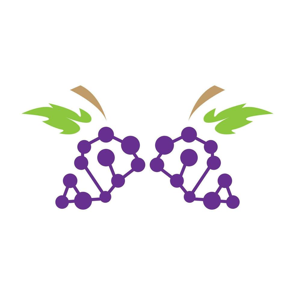 uva logotipo, jardim vetor, fresco roxa fruta, vinho marca projeto, simples ilustração modelo vetor