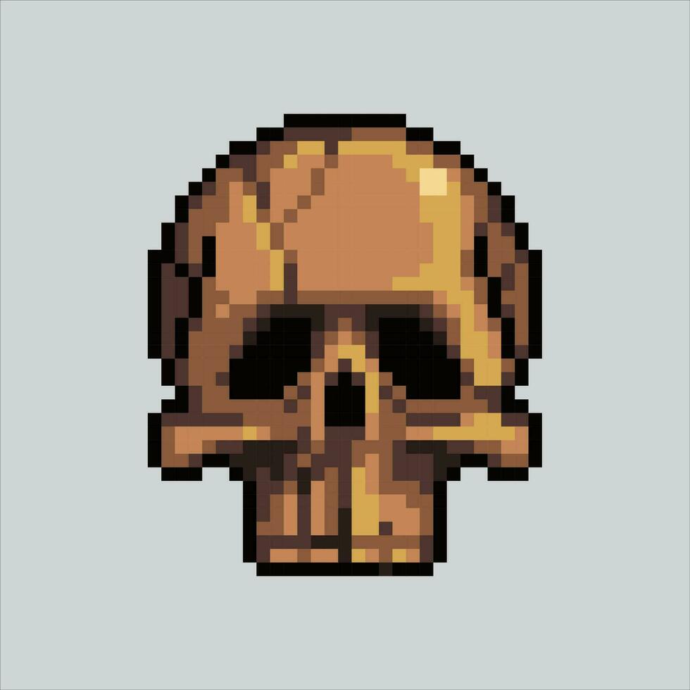 pixel arte ilustração crânio. pixelizada crânio. crânio cabeça ícone pixelizada para a pixel arte jogos e ícone para local na rede Internet e vídeo jogo. velho escola retrô. vetor