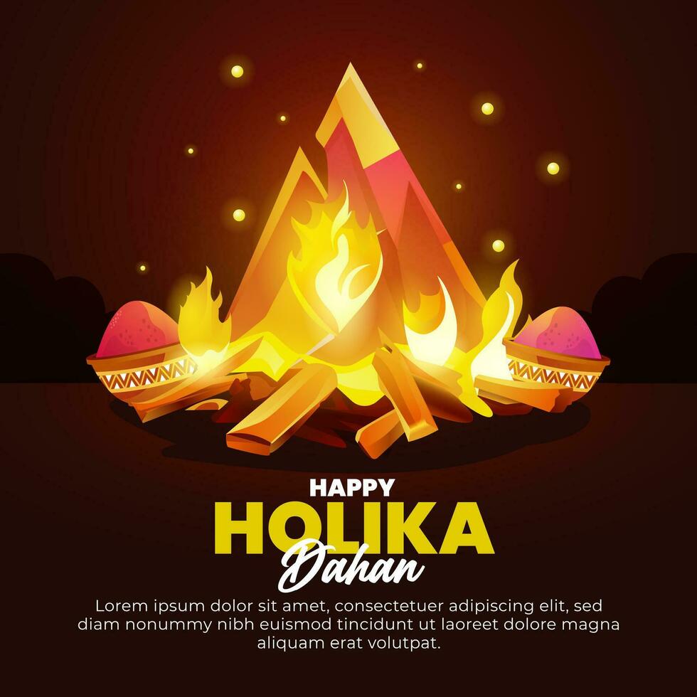 feliz Holika Dahan Projeto modelo para social meios de comunicação postar vetor