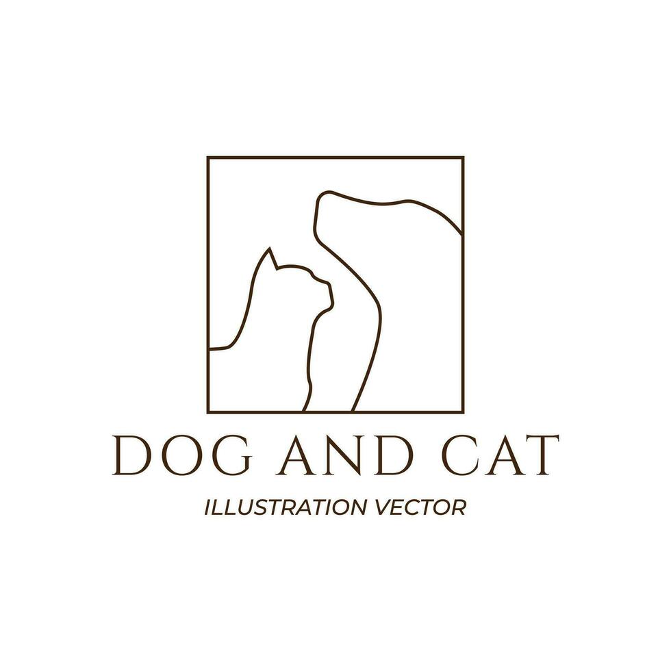 cachorro gato animal Cuidado esboço linha arte logotipo vetor ícone