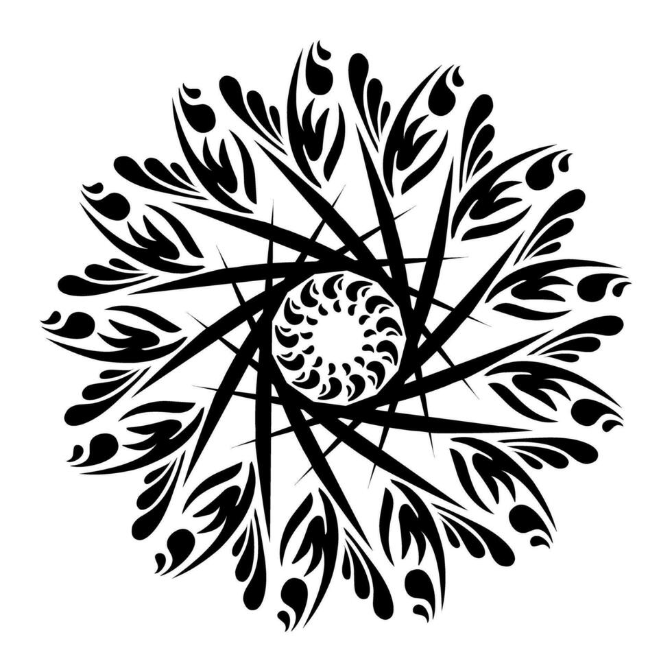 Preto tribal mandala elemento ilustração Projeto. perfeito para tatuagens, ícones, fundo elementos e papeis de parede, adesivos vetor