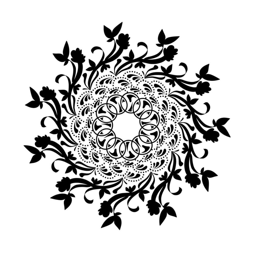 Preto tribal mandala elemento ilustração Projeto. perfeito para tatuagens, ícones, fundo elementos e papeis de parede, adesivos vetor