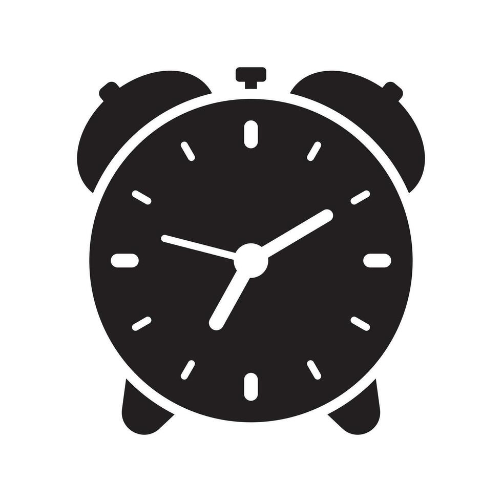 alarme relógio ícone vetor ilustração, retro alarme relógio.