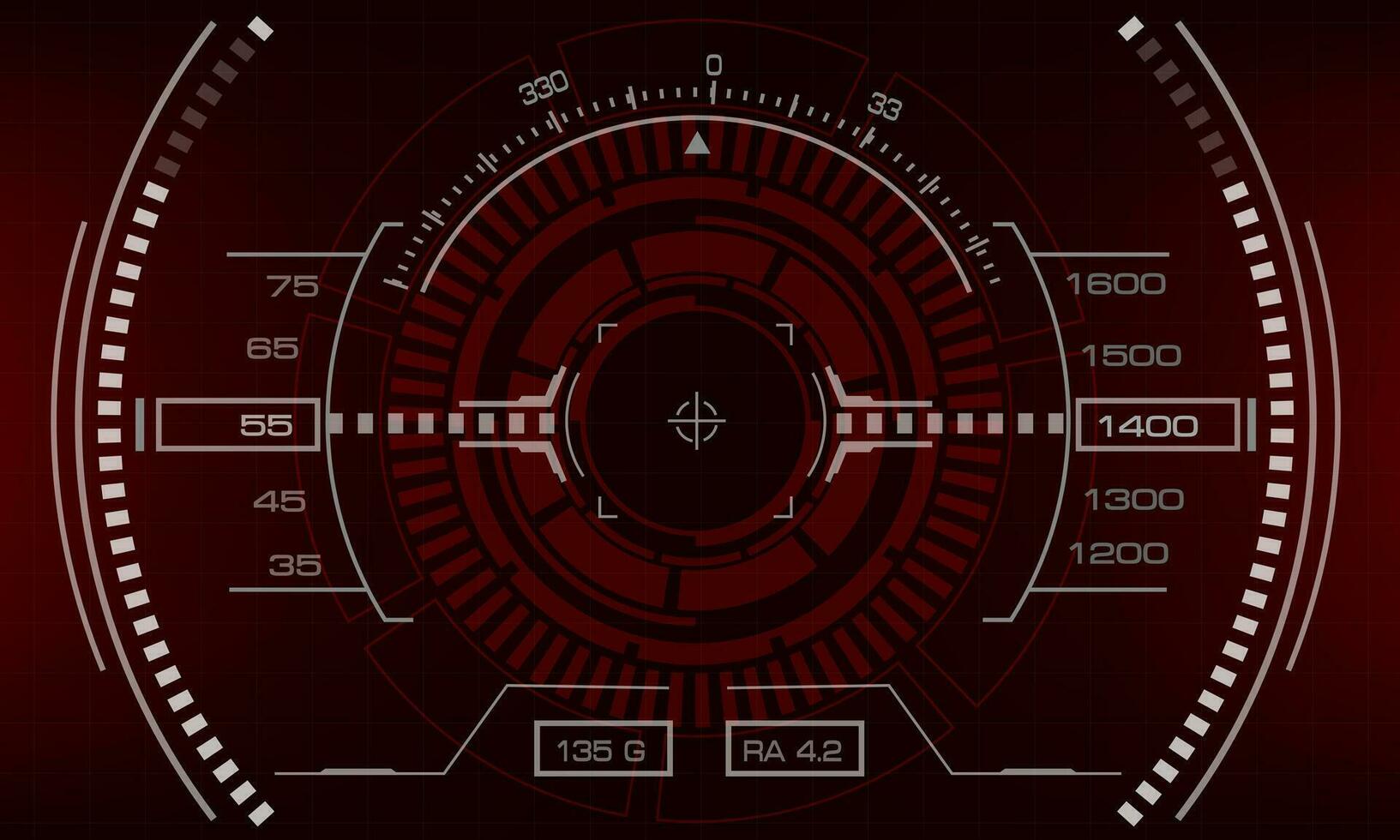hud ficção científica interface tela Visão vermelho Perigo geométrico Projeto virtual realidade futurista tecnologia criativo exibição vetor