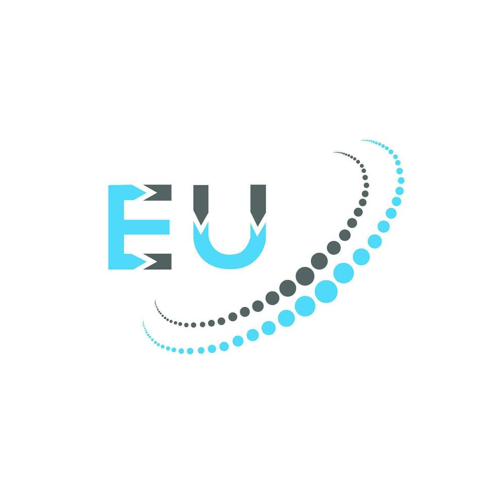 design criativo do logotipo da letra da ue. eu design exclusivo. vetor