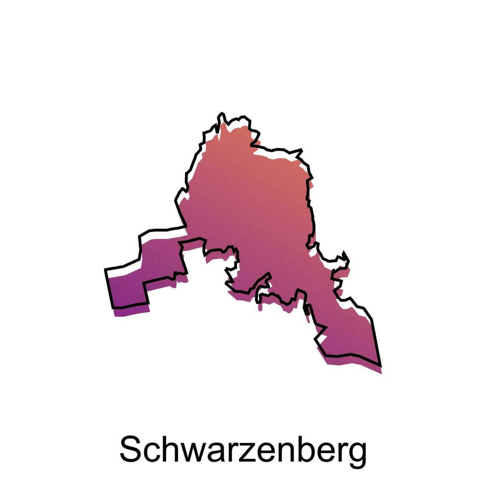 mapa cidade do Schwarzenberg. vetor mapa do a alemão país. vetor ilustração Projeto modelo