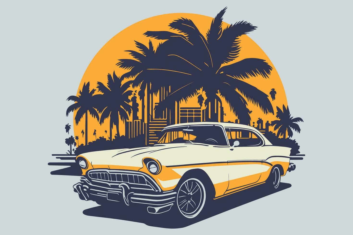 clássico americano carro estilo. vintage veículo vetor ilustração. moderno impressão Projeto do retro máquina.