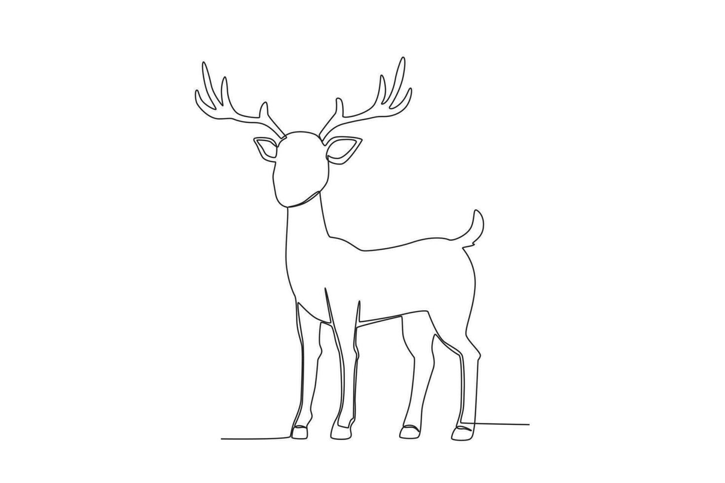 1 linha desenhando do uma cervo. na moda contínuo linha vetor Projeto gráfico ilustração vetor formato