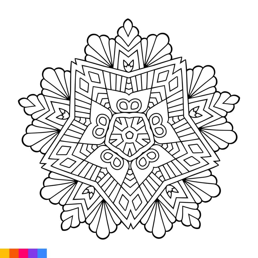 mandala arte para coloração livro. limpar \ limpo decorativo volta ornamento. oriental padrão, vetor ilustração coloração livro página. circular padronizar dentro Formato do mandala para hena, mehndi, tatuagem, decoração.