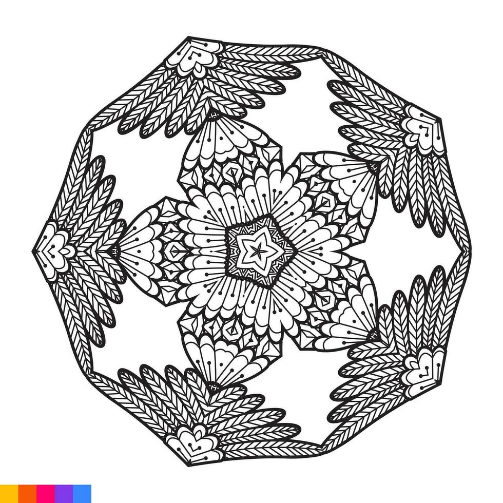 mandala arte para coloração livro. limpar \ limpo decorativo volta ornamento. oriental padrão, vetor ilustração coloração livro página. circular padronizar dentro Formato do mandala para hena, mehndi, tatuagem, decoração.