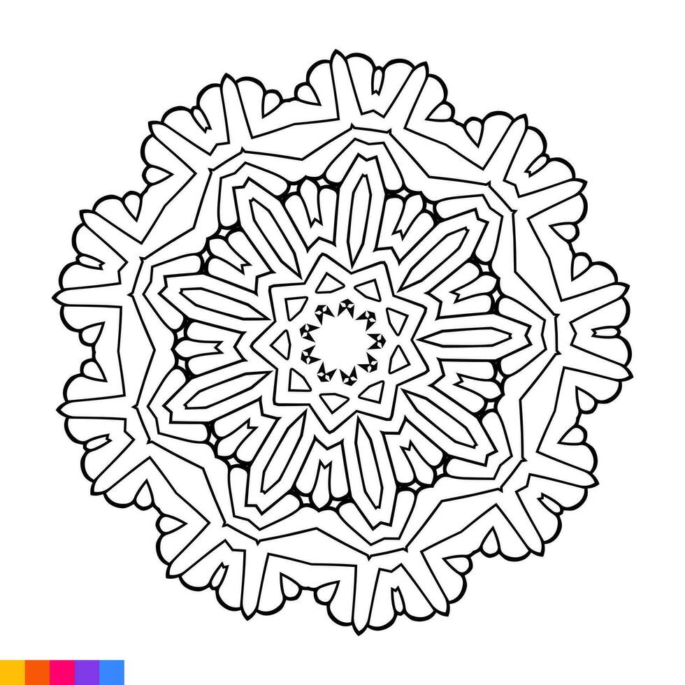 mandala arte para coloração livro. limpar \ limpo decorativo volta ornamento. oriental padrão, vetor ilustração coloração livro página. circular padronizar dentro Formato do mandala para hena, mehndi, tatuagem, decoração.