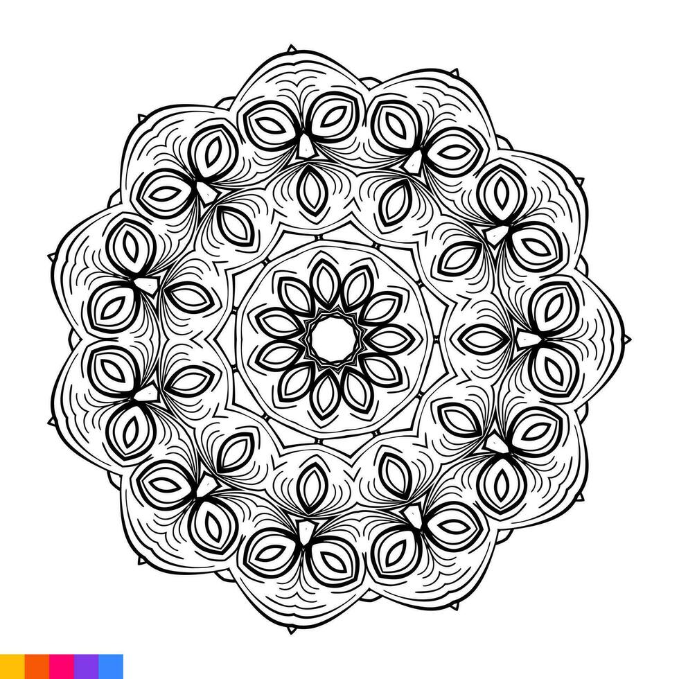 mandala arte para coloração livro. limpar \ limpo decorativo volta ornamento. oriental padrão, vetor ilustração coloração livro página. circular padronizar dentro Formato do mandala para hena, mehndi, tatuagem, decoração.