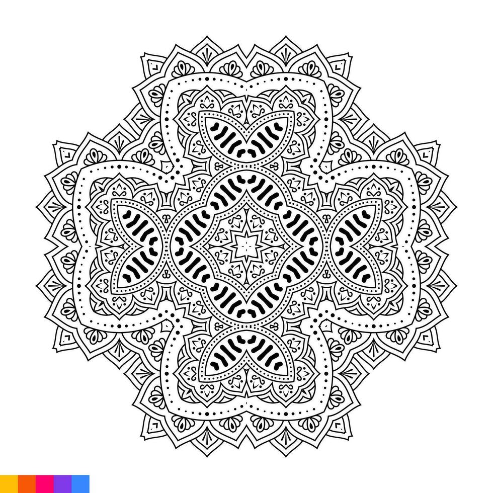 mandala arte para coloração livro. limpar \ limpo decorativo volta ornamento. oriental padrão, vetor ilustração coloração livro página. circular padronizar dentro Formato do mandala para hena, mehndi, tatuagem, decoração.