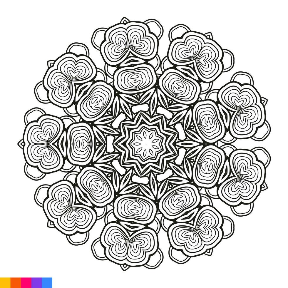 mandala arte para coloração livro. limpar \ limpo decorativo volta ornamento. oriental padrão, vetor ilustração coloração livro página. circular padronizar dentro Formato do mandala para hena, mehndi, tatuagem, decoração.