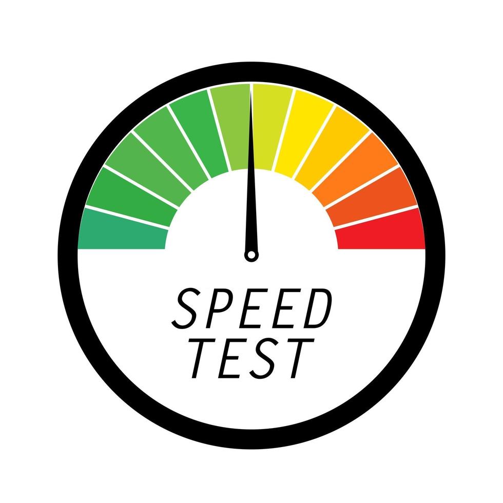 ícone de medida de internet de teste de velocidade. ilustração vetorial vetor