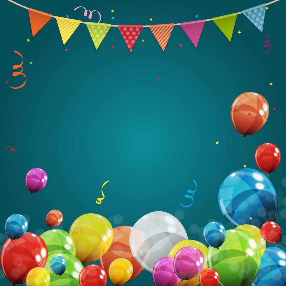 Ilustração em vetor fundo banner colorido feliz aniversário colorido