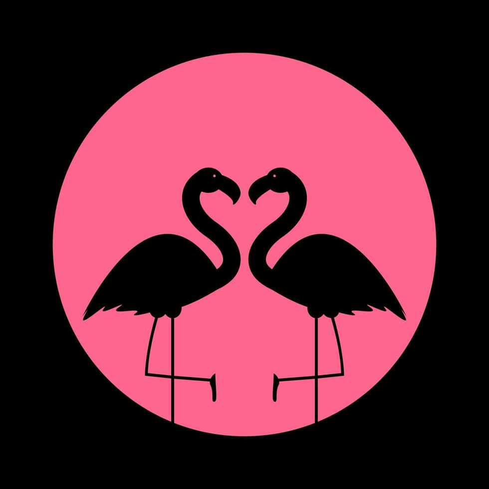 ilustração em vetor fundo rosa fofo flamingo