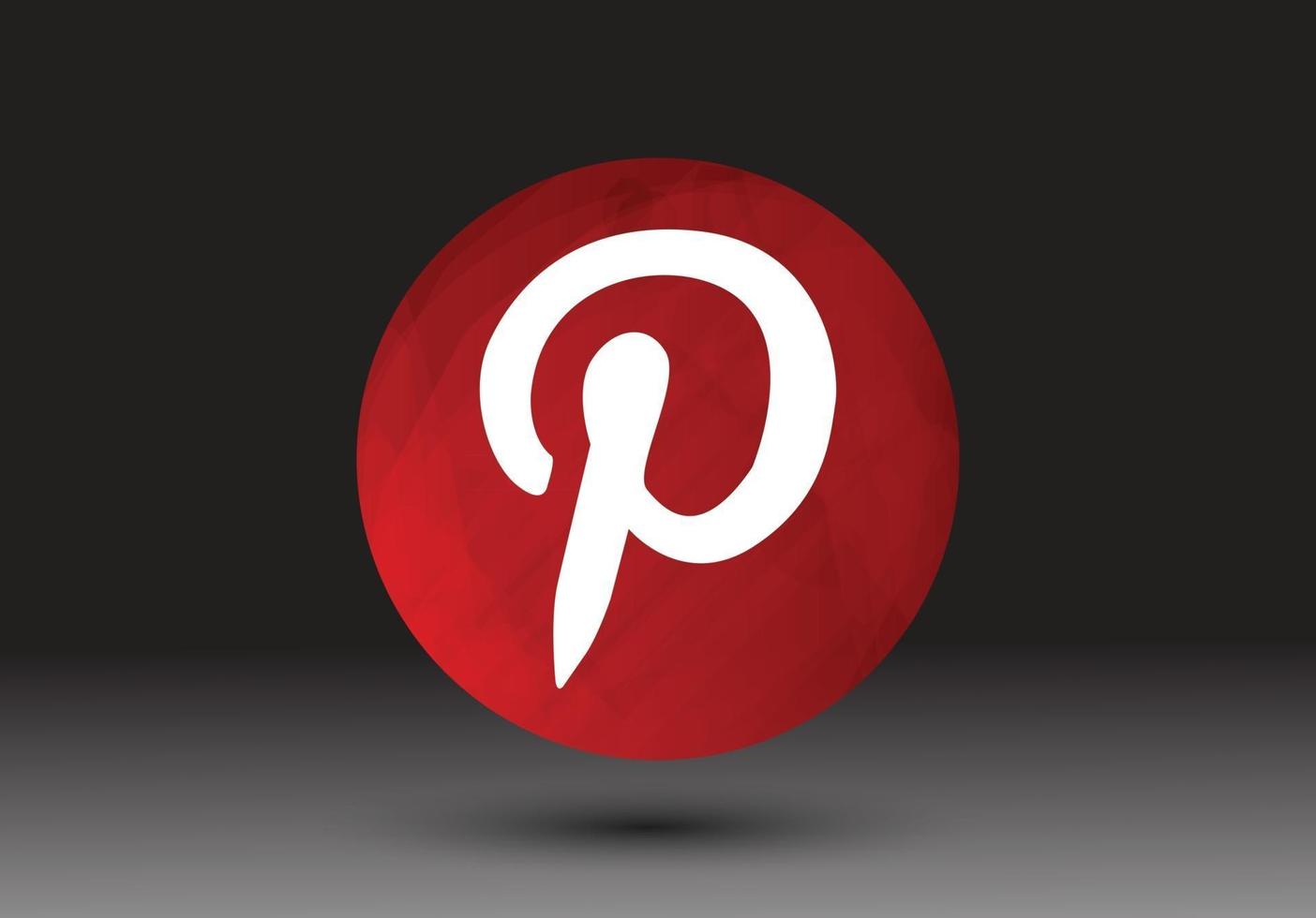 ícone 3d de mídia social do logotipo do pinterest isolado vetor