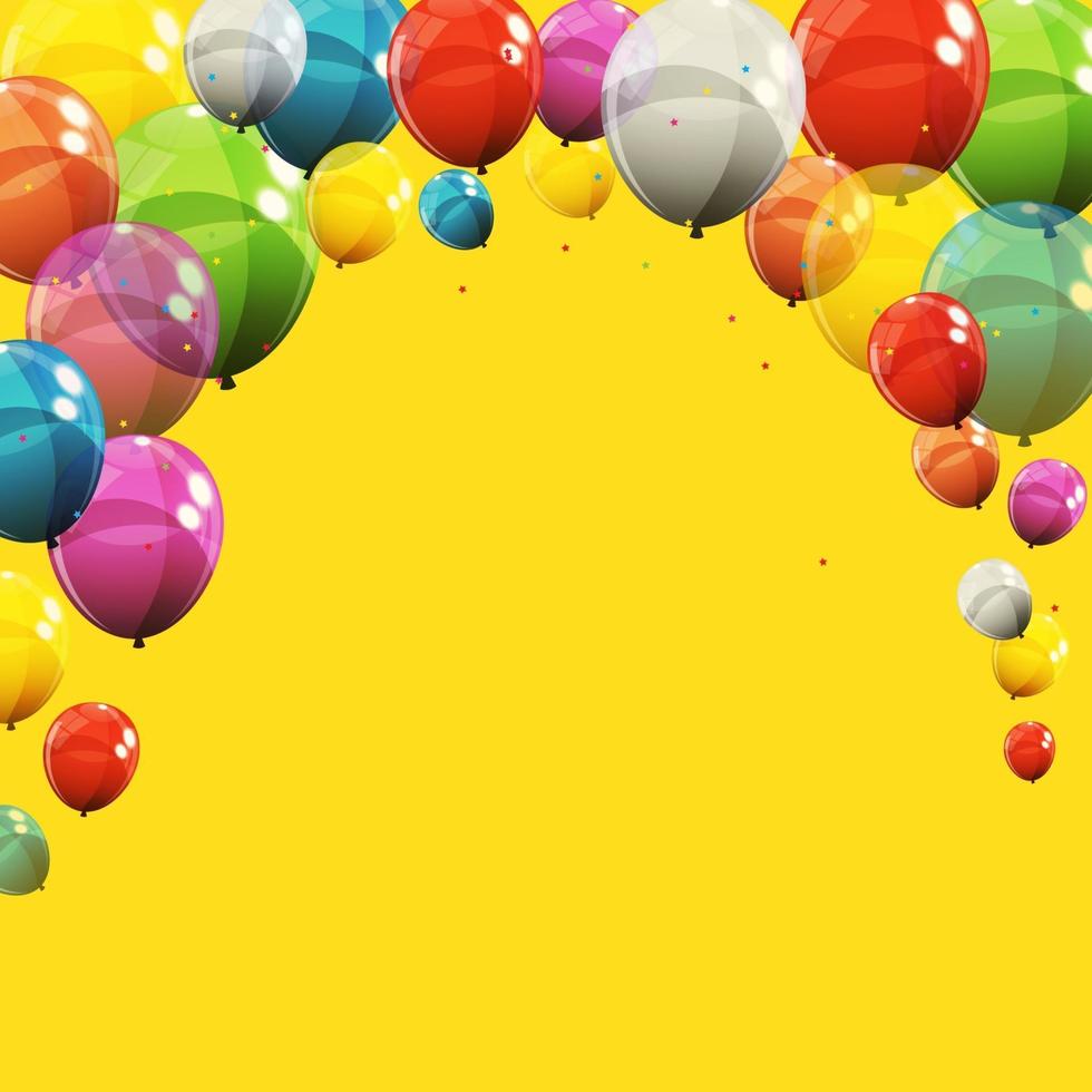 Ilustração em vetor fundo banner colorido feliz aniversário colorido