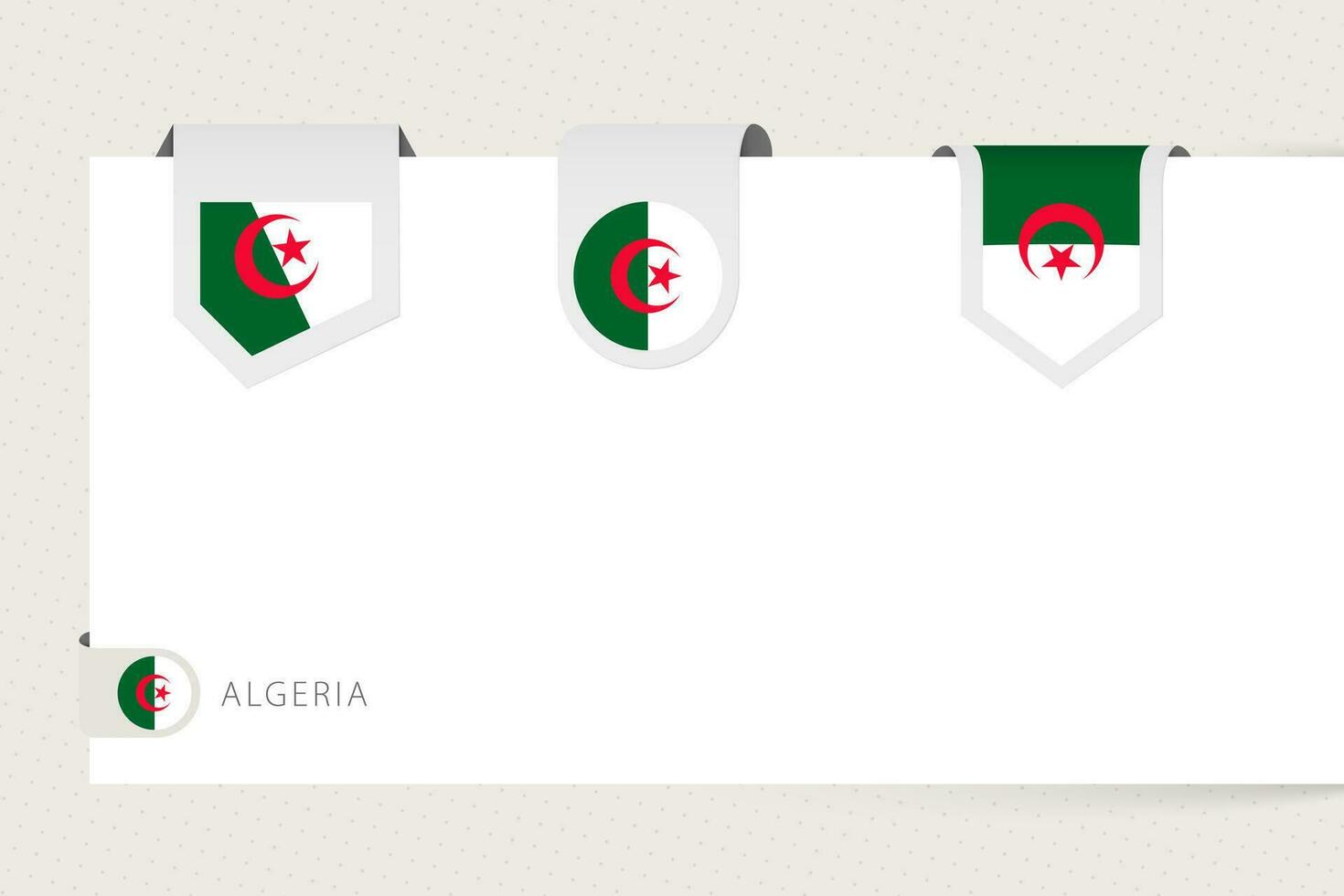 rótulo bandeira coleção do Argélia dentro diferente forma. fita bandeira modelo do Argélia vetor