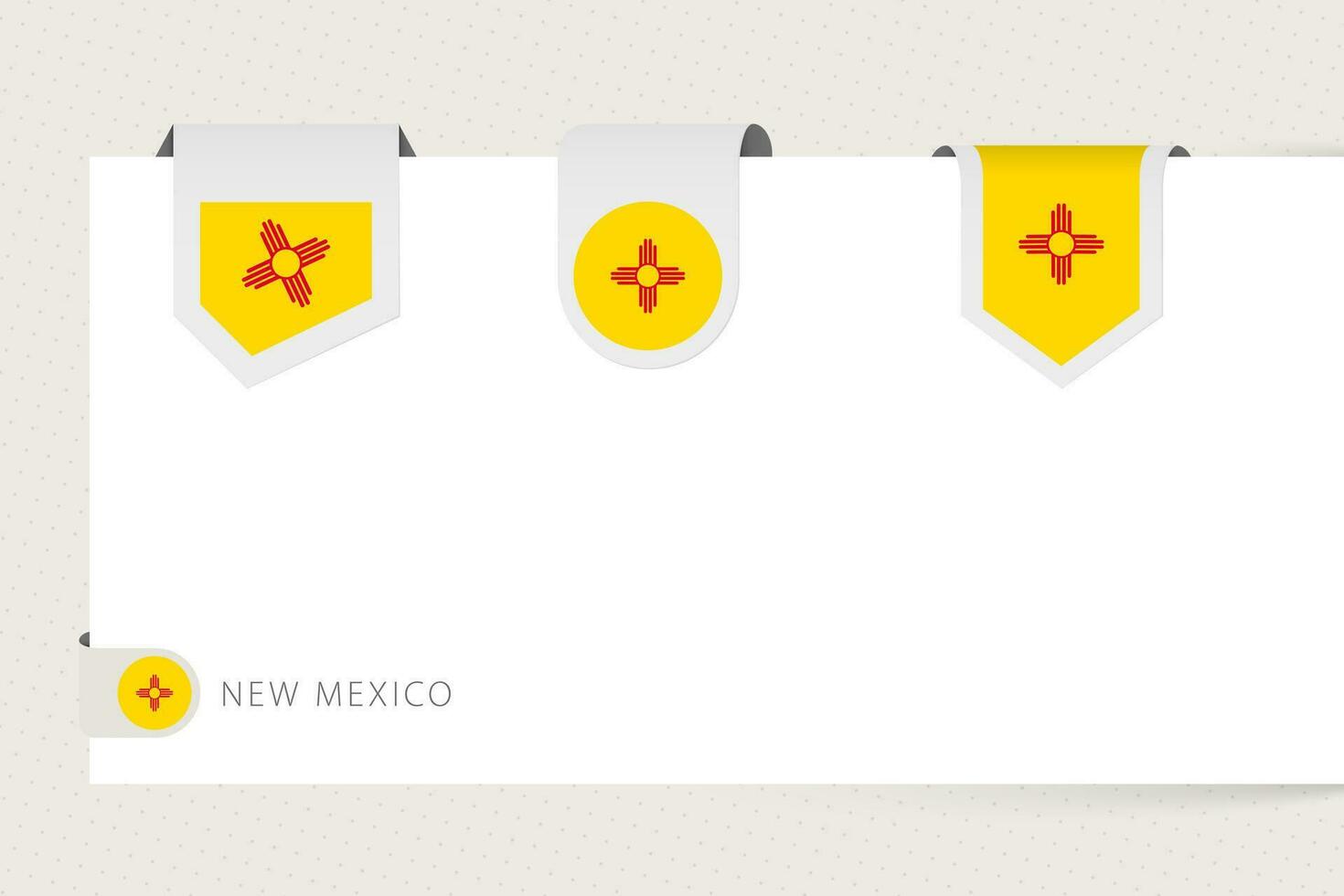 rótulo bandeira coleção do nos Estado Novo México dentro diferente forma. fita bandeira modelo do Novo México vetor