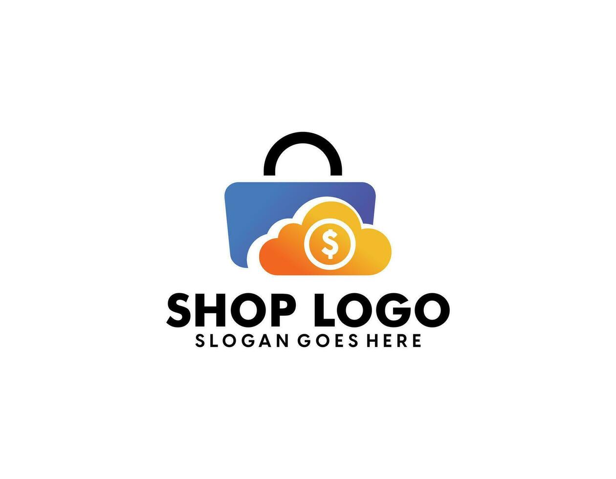 vetor de design de ícone de logotipo de compras