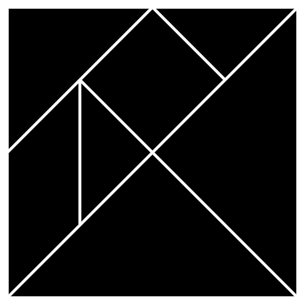 ilustração do vetor de peças quadradas pretas de base de tangram