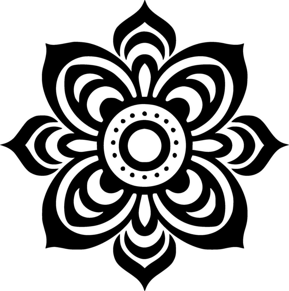 mandala, Preto e branco vetor ilustração