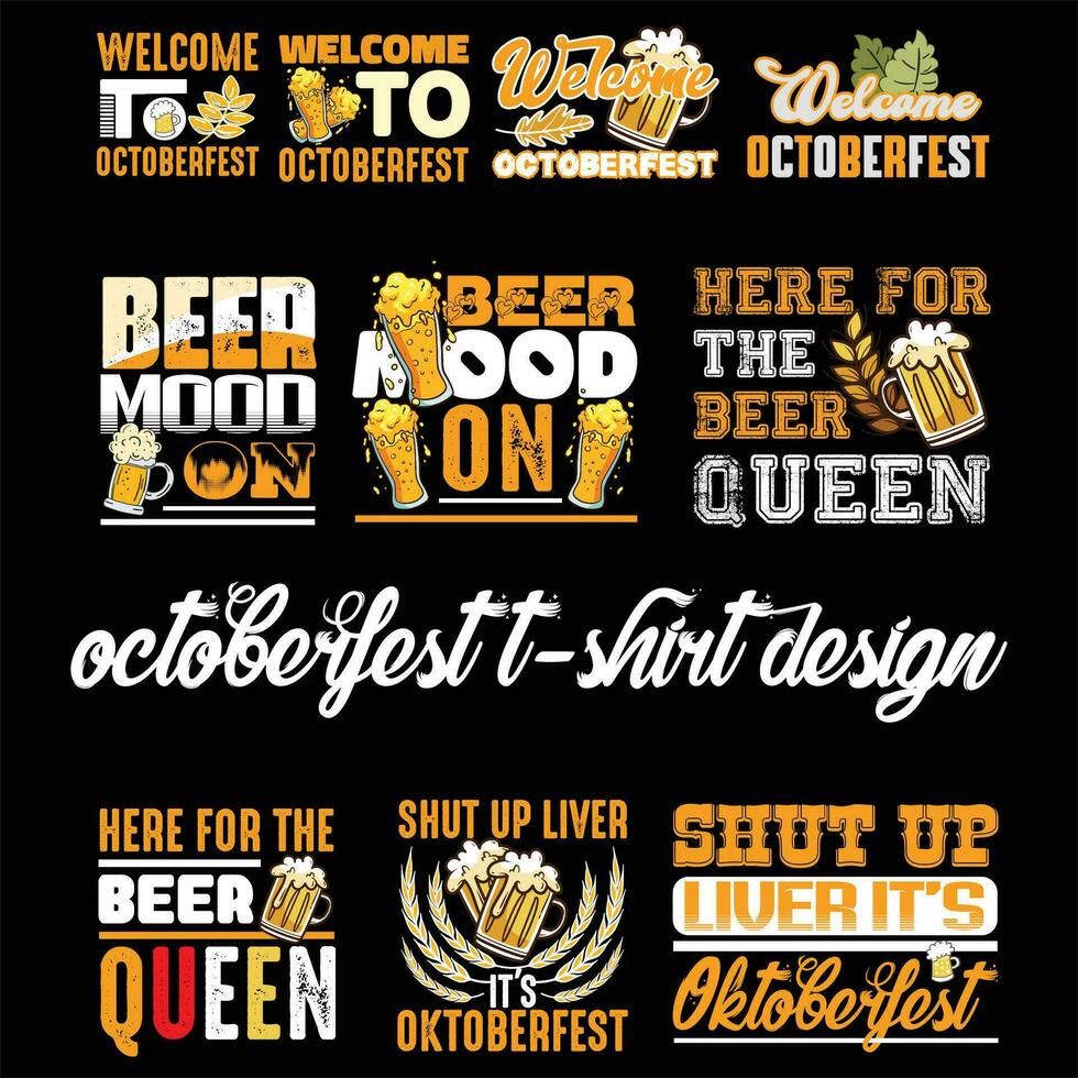 Festival de outubro Novo camiseta Projeto gráfico vetor