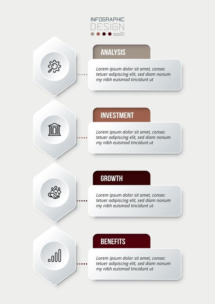 modelo de infográfico de fluxo de trabalho de negócios. vetor