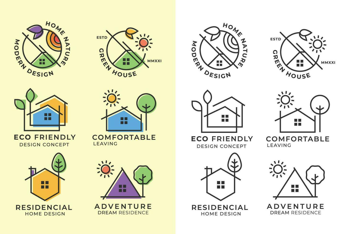 casa ecologia natural logotipo conceito vetor