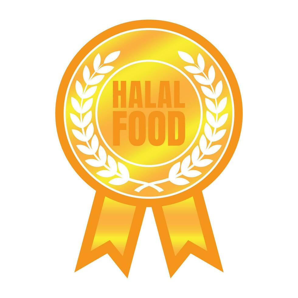 halal Comida certificado crachá carimbo, autorizado halal beber e Comida produtos rótulo, aprovado halal placa carimbo vetor