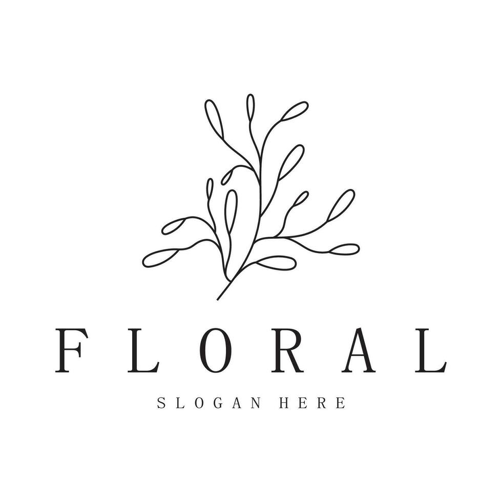 elegante floral e folha quadro. delicado botânico vetor ilustração para rótulos, spas, corporativo identidade, e Casamento convites