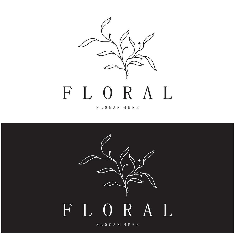 elegante floral e folha quadro. delicado botânico vetor ilustração para rótulos, spas, corporativo identidade, e Casamento convites