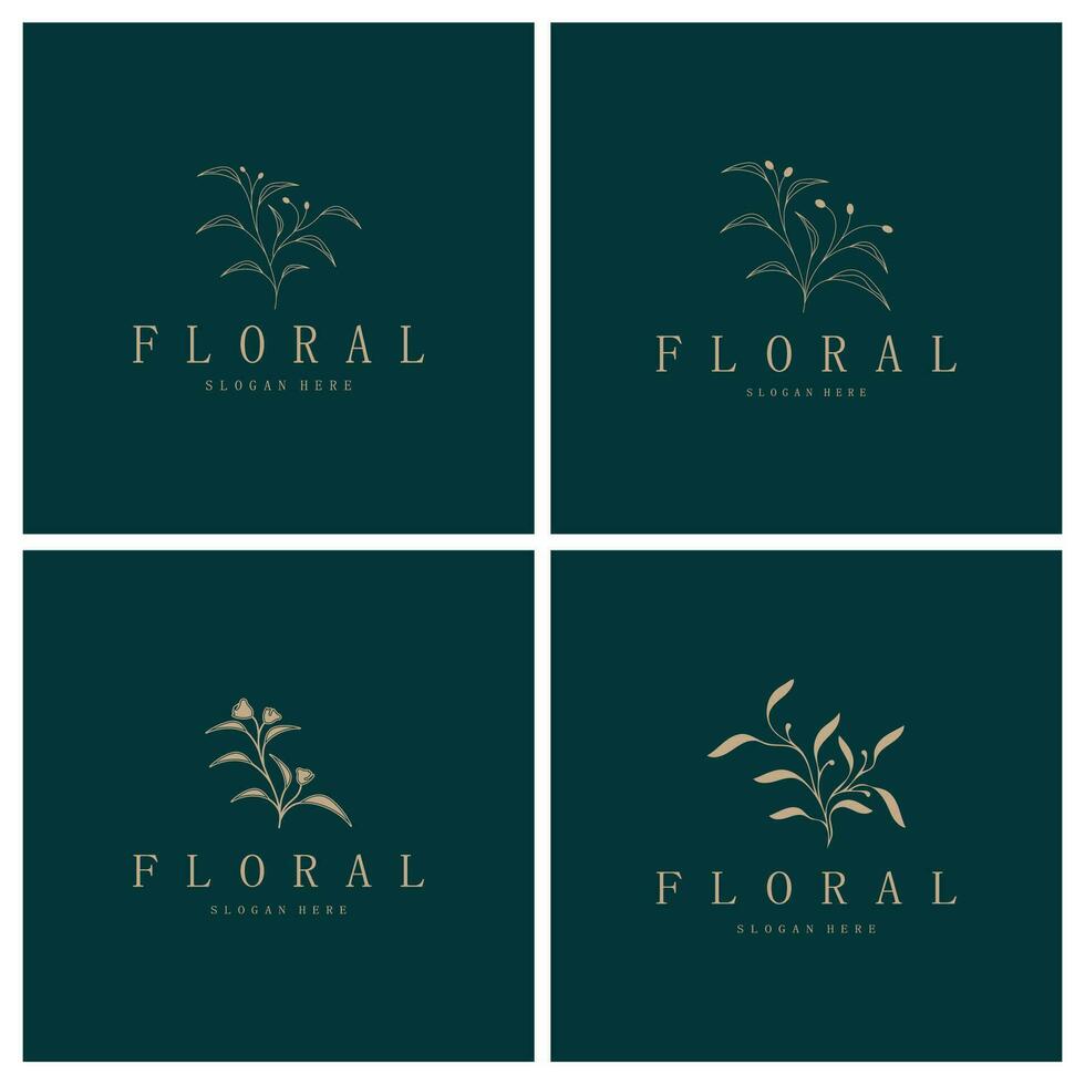 elegante floral e folha quadro. delicado botânico vetor ilustração para rótulos, spas, corporativo identidade, e Casamento convites