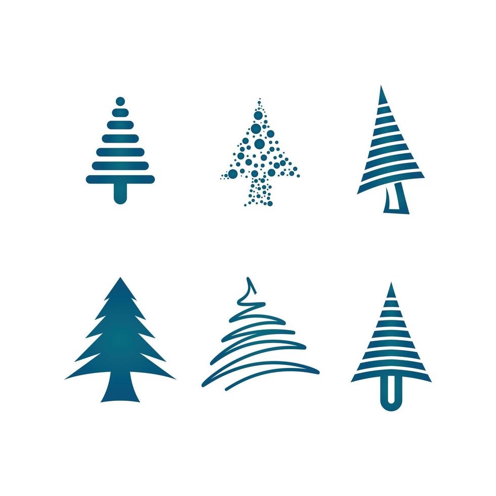 pinheiros logo icon set Feliz natal ícone vector logo e design gráfico de logotipo de neve