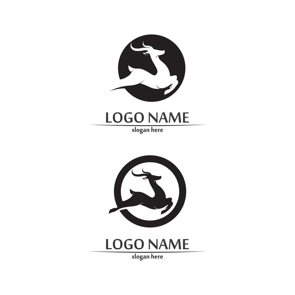 logotipo de veado animal e mamífero design e vetor gráfico