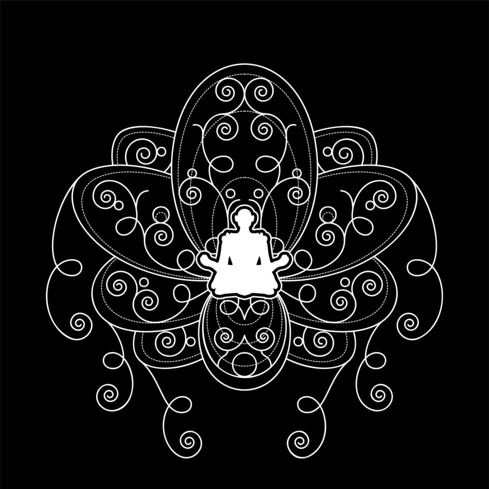 modelo de logotipo de ioga de lótus meditação zen feminina vetor