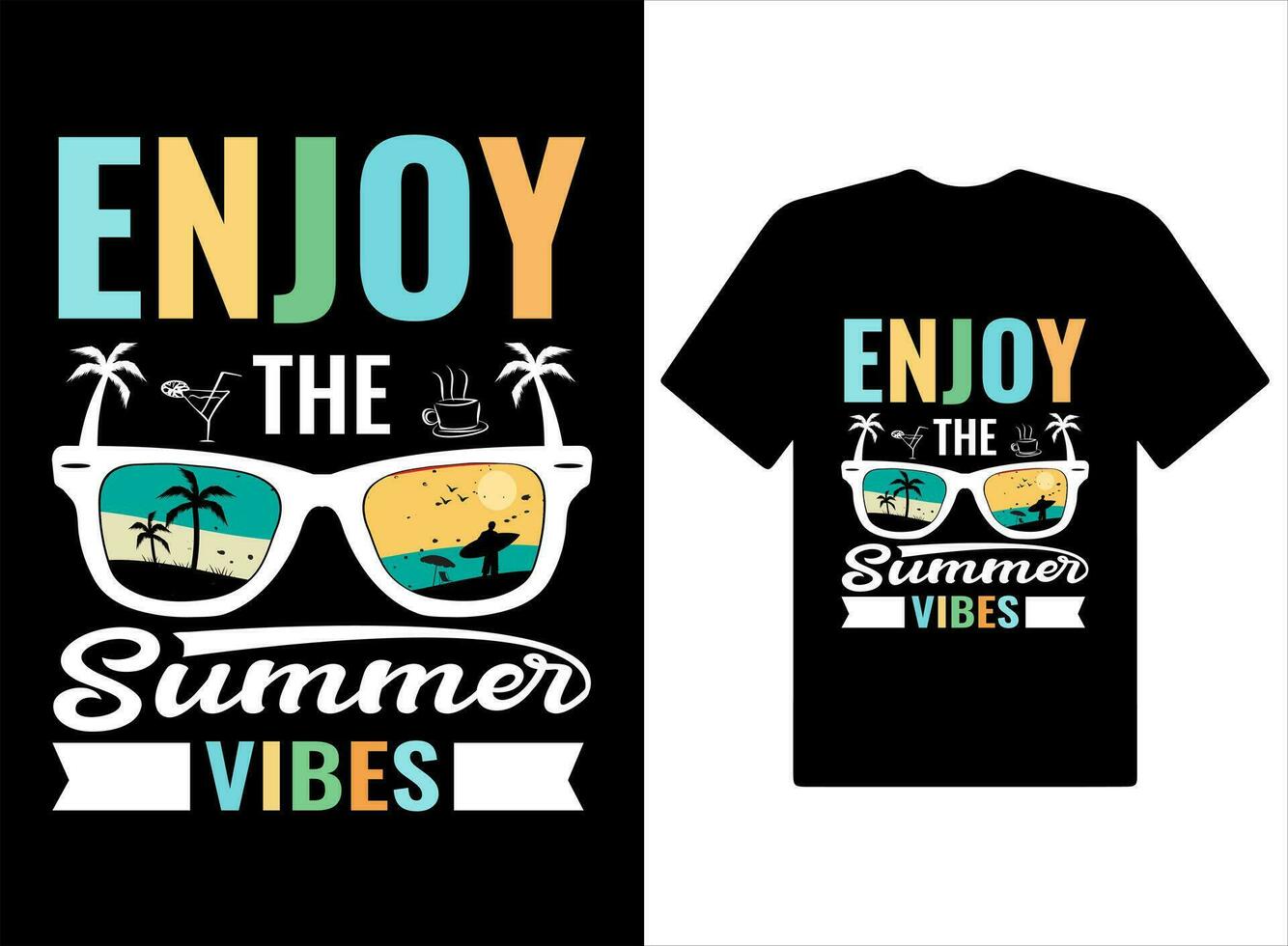 apreciar a verão Camisetas Projeto vintage verão ilustração e vetor pró vetor
