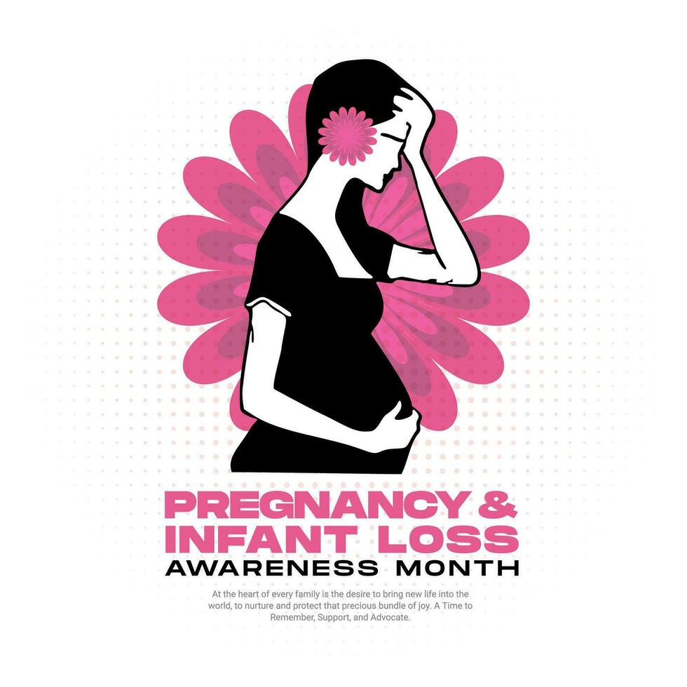 gravidez e infantil perda consciência mês social meios de comunicação postar bandeira para grávida mulheres vetor