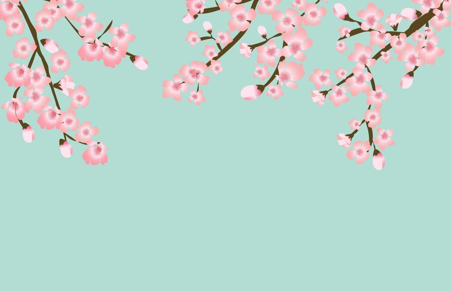 ilustração em vetor abstrato floral sakura flor japonesa fundo natural