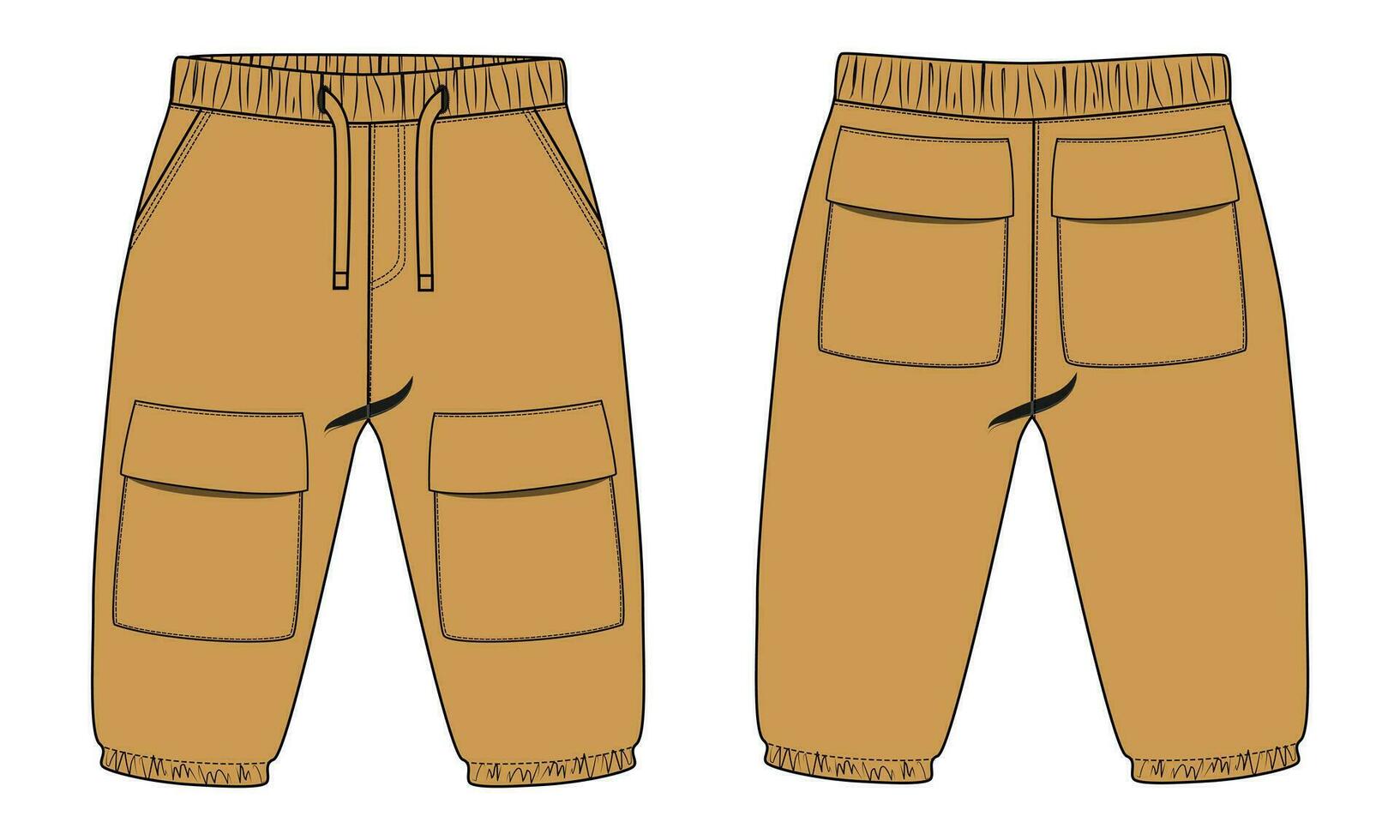 lã algodão jérsei básico suor calça técnico desenhando moda plano esboço modelo frente e costas Visualizações. vestuário corredor calça vetor ilustração zombar acima para crianças e Rapazes.