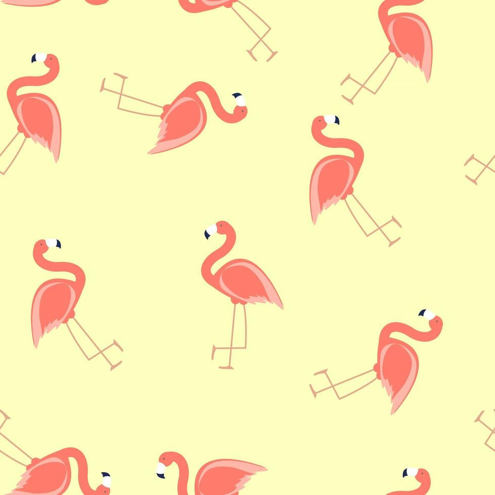 ilustração em vetor flamingo sem costura fofa