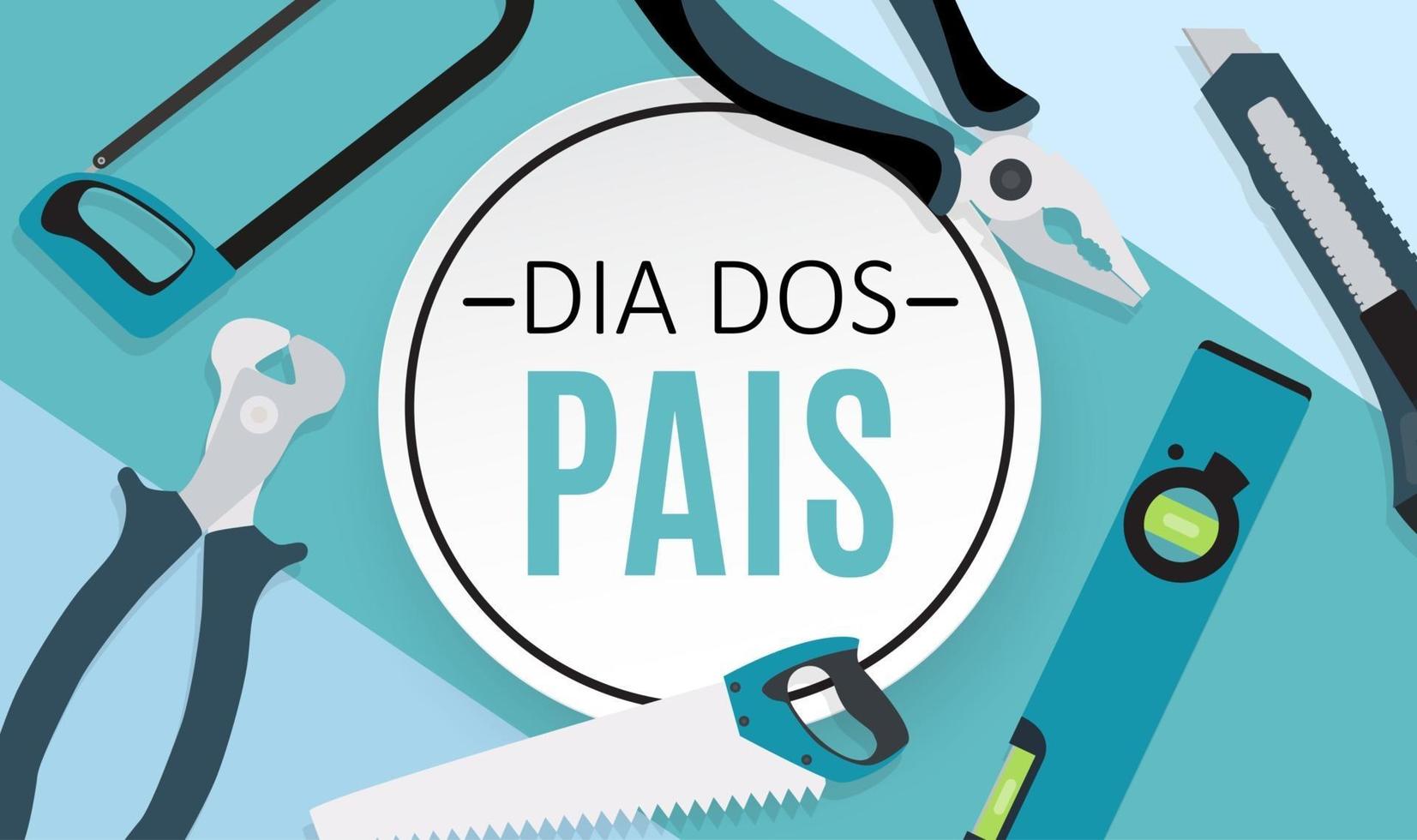 feriado no dia dos pais do brasil. português brasileiro dizendo feliz dia dos pais vetor