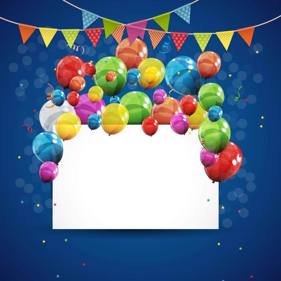 Ilustração em vetor fundo banner colorido feliz aniversário colorido