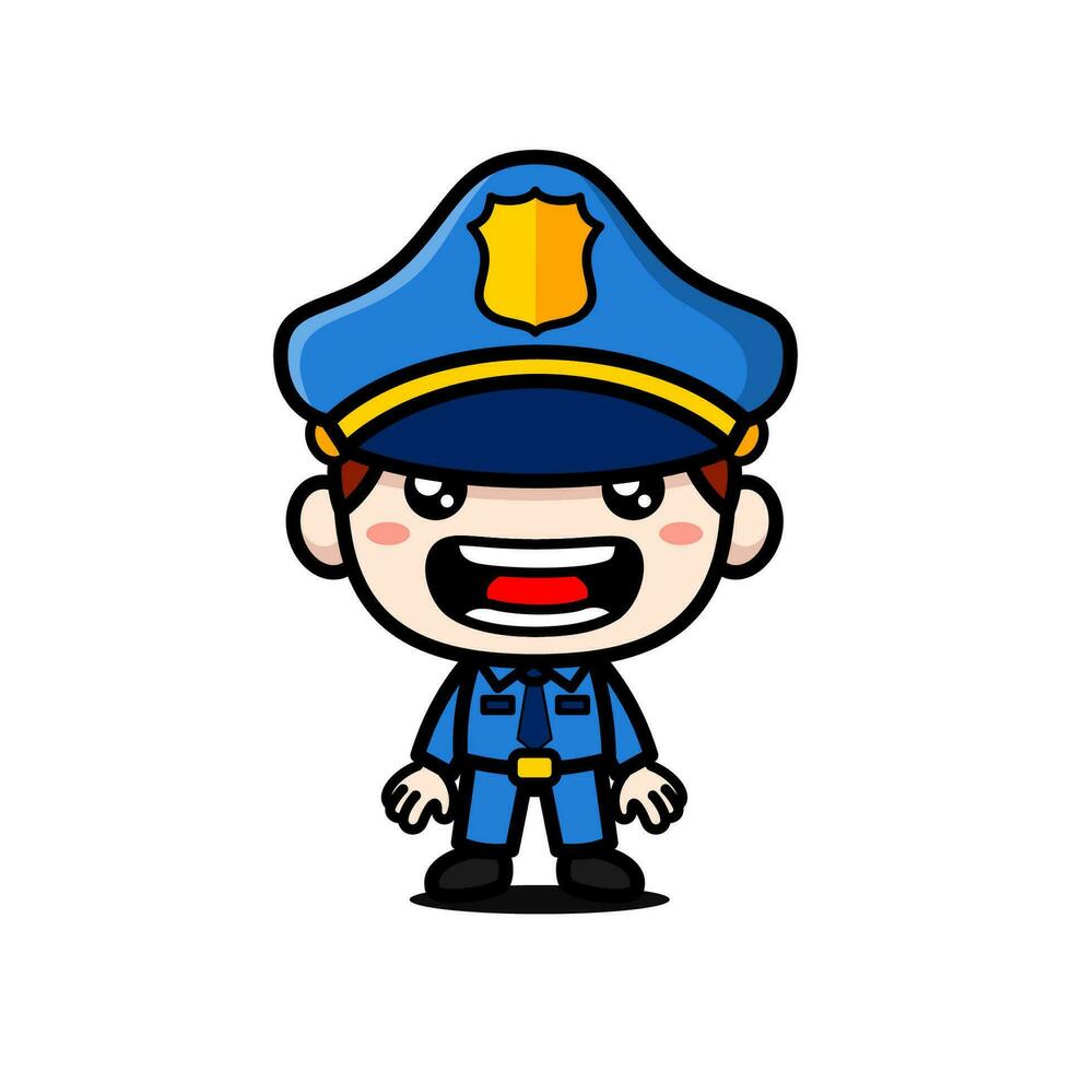 fofa policial desenho animado personagem vetor