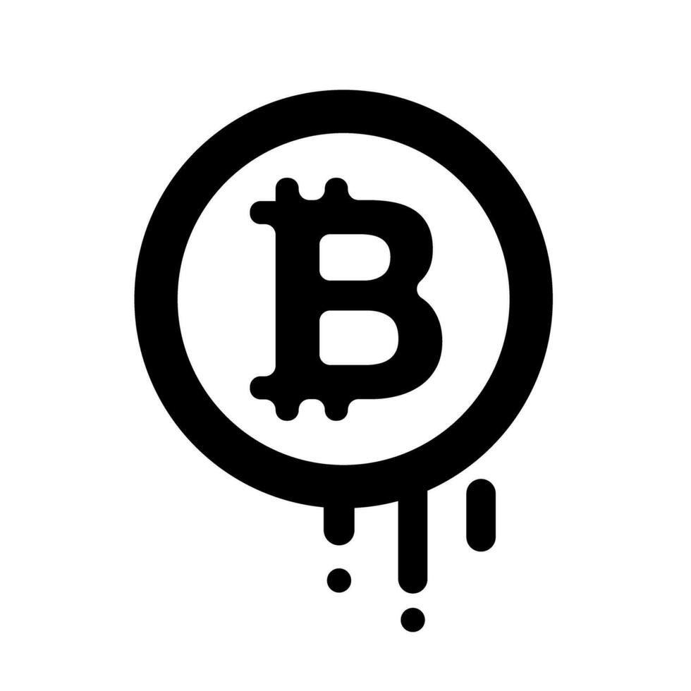declinante valor bitcoin ícone. vetor. vetor