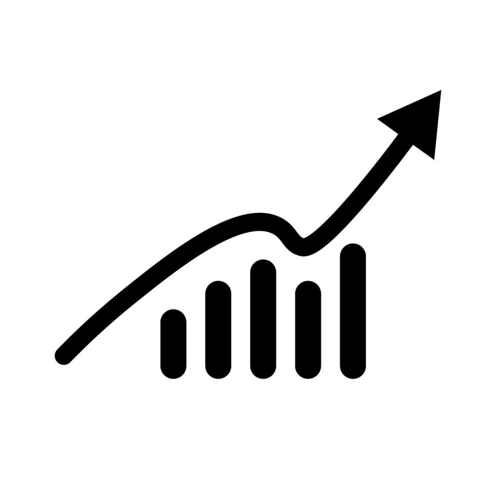 ascendente Barra gráfico ícone. o negócio vendas e investimento. vetor. vetor